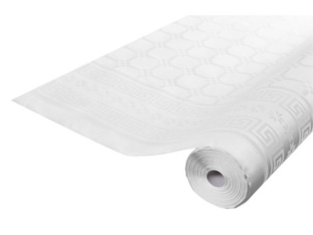 PROnappe Nappe en papier damassé, (l)1,18 x (L)25 m, blanc