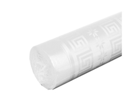 PROnappe Nappe en papier damassé, (l)1,18 x (L)25 m, blanc