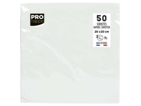 PROnappe Serviette cocktail, 200 x 200 mm, blanc