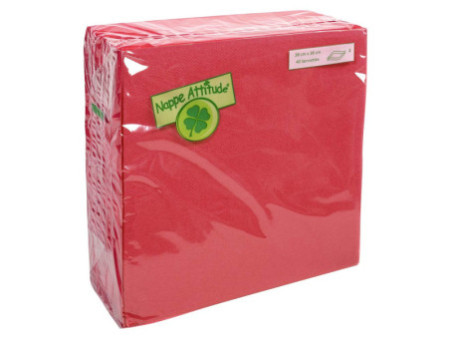 PROnappe Serviette de table jetable, 380 x 380 mm, rouge