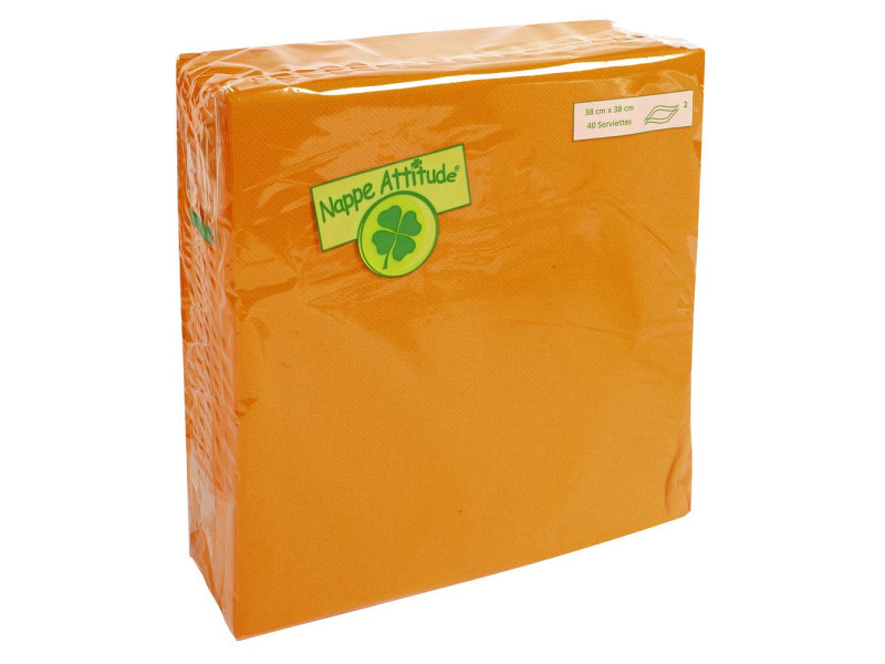 PROnappe Serviette de table jetable, 380 x 380 mm, orange