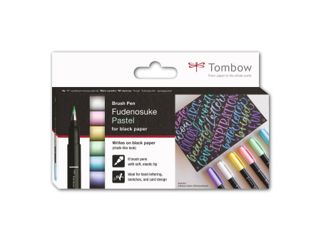 Tombow Stylo de calligraphie Fudenosuke Pastel, étui carton