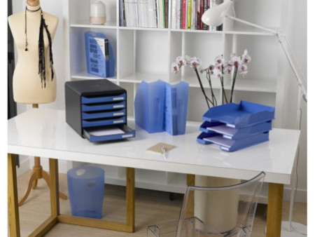 EXACOMPTA Corbeille à courrier COMBO MIDI, A4+, bleu glacé