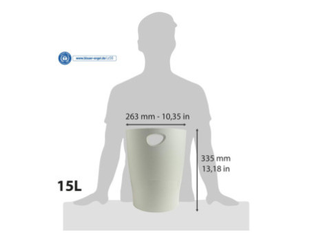 EXACOMPTA Corbeille à papier ECOBIN, 15 litres, gris