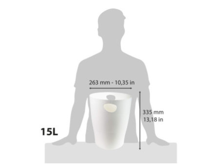 EXACOMPTA Corbeille à papier ECOBIN, 15 litres, blanc