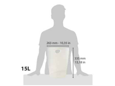 EXACOMPTA Corbeille à papier ECOBIN, 15 litres, givrés