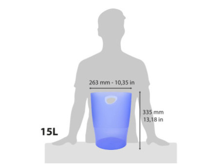 EXACOMPTA Corbeille à papier ECOBIN, 15 litres, bleu glacé