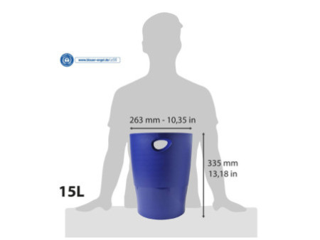 EXACOMPTA Corbeille à papier ECOBIN, PP, 15 litres, bleu