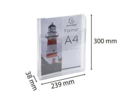 EXACOMPTA Distributeur de prospectus, A4 portrait, cristal