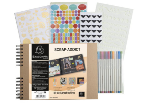 EXACOMPTA Kit de scrapbooking SCRAP ADDICT, kraft brun
