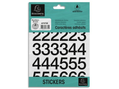 EXACOMPTA Chiffres auto-adhésifs 0-9, 30 mm, noir