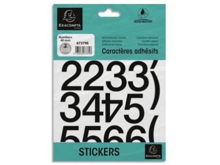 EXACOMPTA Chiffres auto-ashésifs 0-9, 40 mm, noir