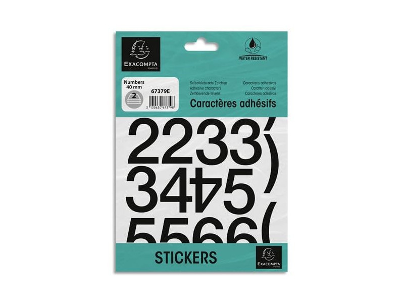 EXACOMPTA Chiffres auto-ashésifs 0-9, 40 mm, noir
