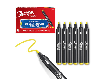 Sharpie Marqueur créatif ACRYLIC, pointe ogive, jaune
