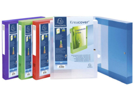 EXACOMPTA Boîte de classement Kreacover, A4, PP, assorti