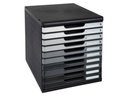 EXACOMPTA Module de classement MODULO A4, 10 tiroirs, gris