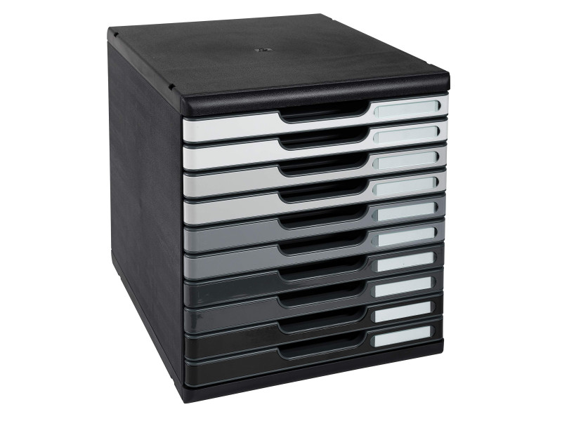 EXACOMPTA Module de classement MODULO A4, 10 tiroirs, gris