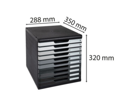 EXACOMPTA Module de classement MODULO A4, 10 tiroirs, gris