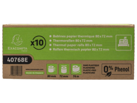 EXACOMPTA Bobine pour ticket de CB, 80 mm x 76 mm, blanc