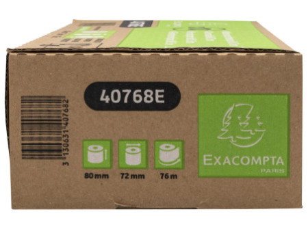 EXACOMPTA Bobine pour ticket de CB, 80 mm x 76 mm, blanc