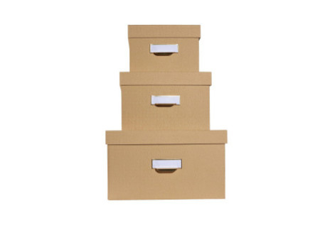 EXACOMPTA Lot de 3 boîtes gigogne Office by Me, beige