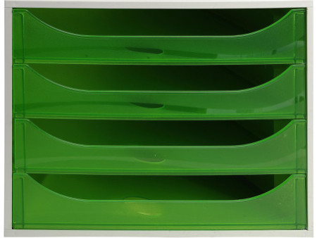 EXACOMPTA Module de classement ECOBOX, 4 tiroirs, vert pomme