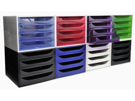 EXACOMPTA Module de classement ECOBOX, 4 tiroirs, vert pomme