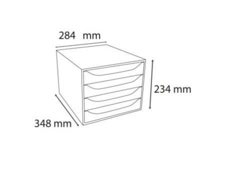 EXACOMPTA Module de classement ECOBOX, 4 tiroirs, vert pomme