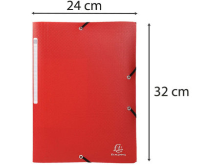 EXACOMPTA Chemise à élastiques Opaque, PP, A4, rouge