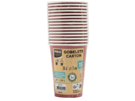 PROnappe Gobelet en carton, 0,2 l, rouge