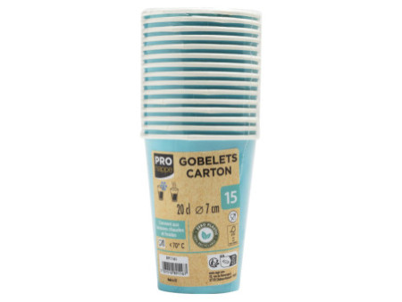 PROnappe Gobelet en carton, 0,2 l, bleu turquoise
