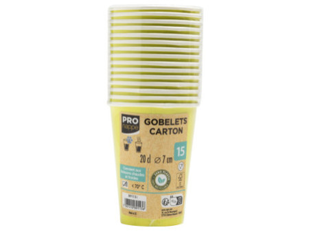 PROnappe Gobelet en carton, 0,2 l, vert kiwi