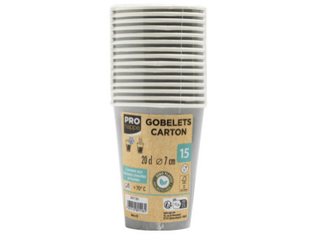 PROnappe Gobelet en carton, 0,2 l, gris