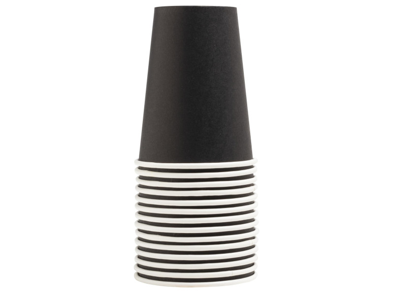 PROnappe Gobelet en carton, 0,2 l, noir