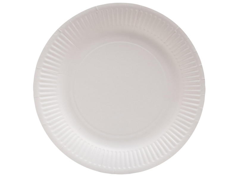 PROnappe Assiette en carton, rond, 230 mm, blanc