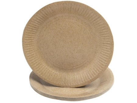 PROnappe Assiette en carton, rond, 230 mm, kraft