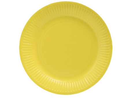 PROnappe Assiette en carton, rond, 230 mm, jaune