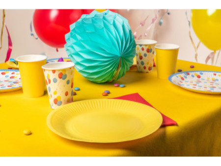 PROnappe Assiette en carton, rond, 230 mm, jaune