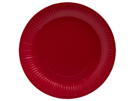 PROnappe Assiette en carton, rond, 230 mm, rouge