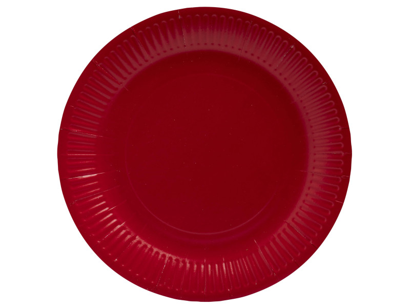 PROnappe Assiette en carton, rond, 230 mm, rouge