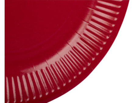 PROnappe Assiette en carton, rond, 230 mm, rouge