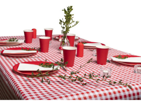 PROnappe Assiette en carton, rond, 230 mm, rouge