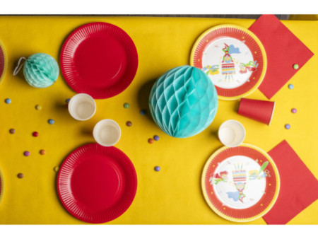 PROnappe Assiette en carton, rond, 230 mm, rouge