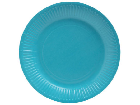 PROnappe Assiette en carton, rond, 230 mm, bleu turquoise