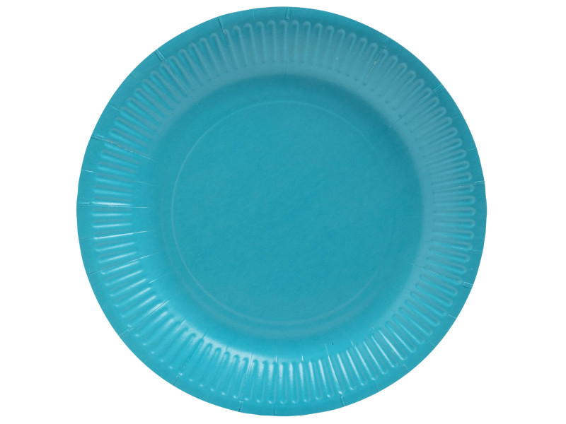 PROnappe Assiette en carton, rond, 230 mm, bleu turquoise
