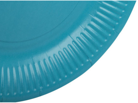 PROnappe Assiette en carton, rond, 230 mm, bleu turquoise