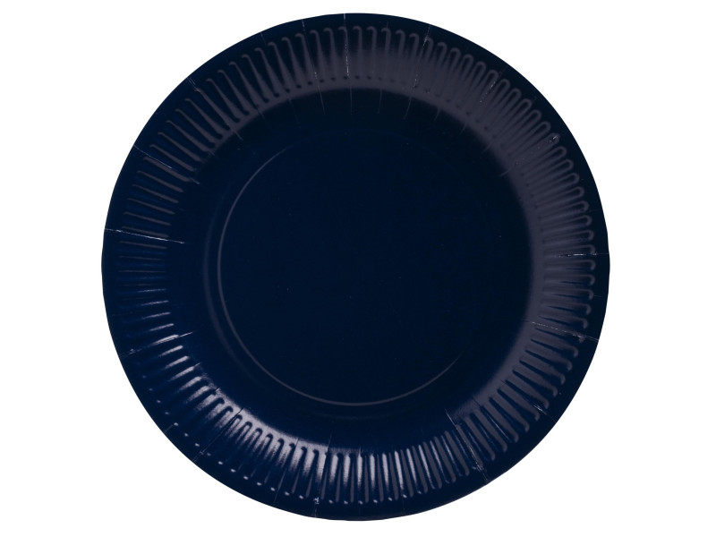 PROnappe Assiette en carton, rond, 230 mm, bleu marine