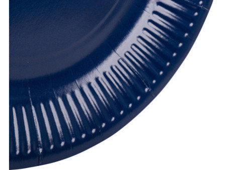PROnappe Assiette en carton, rond, 230 mm, bleu marine