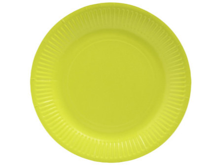 PROnappe Assiette en carton, rond, 230 mm, vert kiwi
