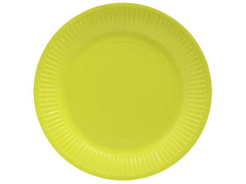 PROnappe Assiette en carton, rond, 230 mm, vert kiwi